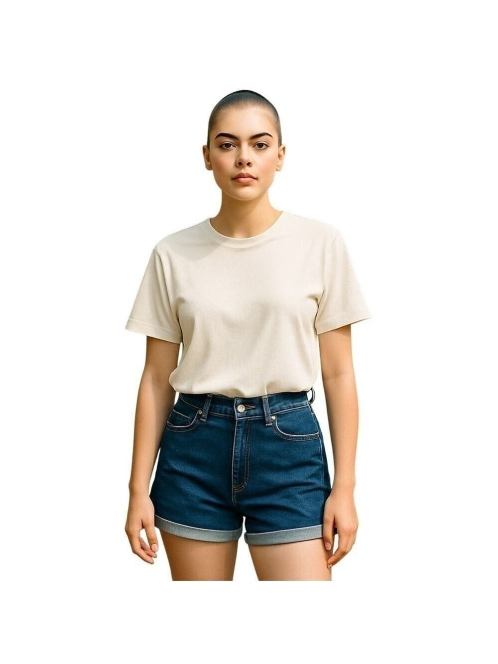 Abercrombie & Fitch Jean shorts rolled hem high rise blue denim W24
